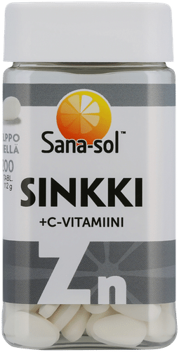 Sana-sol 锌+维生素C片膳食补充剂 200tabl