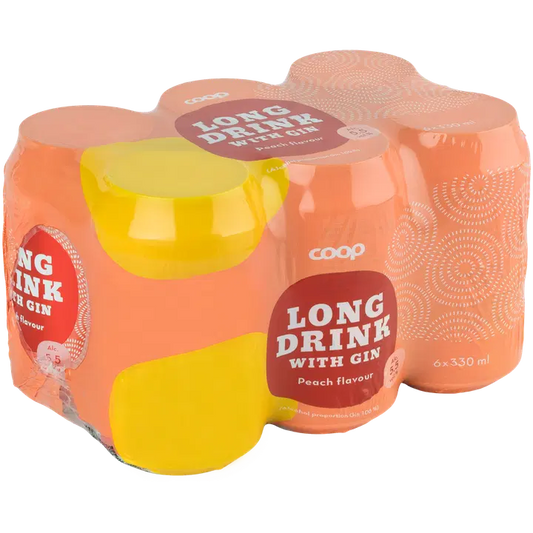 6 x Coop Peach 5,5% 0,33L persikanmakuinen long drink｜Coop 6 x Coop Peach 5.5% 0.33L 桃味长饮