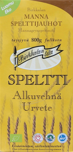 Birkkalan Tila Luomu Mannaspelttijauhot täysjyvä 800g｜Birkkalan Tila 有机全麦粗粒小麦粉 800g