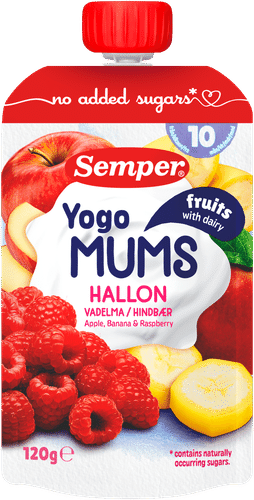 Semper Yogomums 覆盆子 10个月 酸奶水果泥 120g｜Semper Yogomums Vadelma 10kk jogurttihedelmäsose 120g