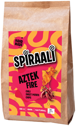 Spiraalisipsi Aztek Fire käsintehdyt bataattisipsit