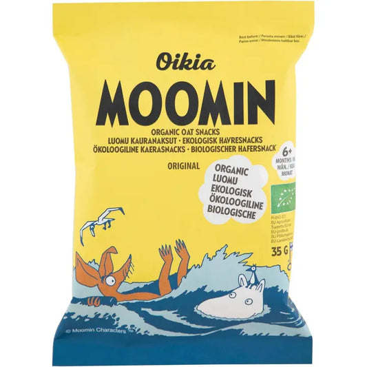 Oikia Moomin Luomukauranaksu original 35 g｜Oikia Moomin 有机燕麦原味 35 g