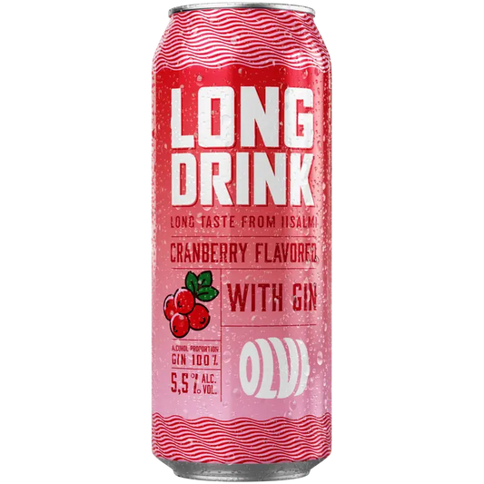 OLVI Long drink Cranberry with gin 5,5 % 0,5 l tlk｜OLVI Long drink 蔓越莓杜松子饮品 5.5% 0.5 l tlk