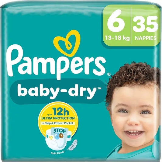 Pampers Baby Dry S6 13-18kg 35kpl vaippa｜Pampers Baby Dry S6 13-18公斤 35片纸尿裤