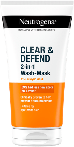 Neutrogena Clear&Defend 露得清 Clear & Defend 1%水杨酸二合一面膜，清洁面膜 150 ml