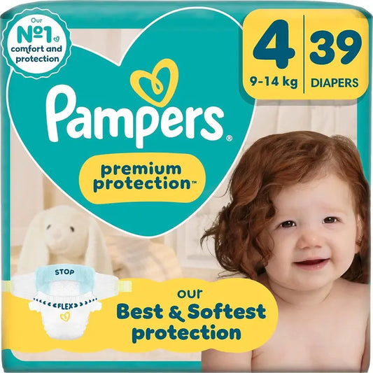 Pampers Premium Protection S4 9-14kg 39kpl vaippa｜Pampers 优质保护 S4 9-14 公斤 39 片尿布
