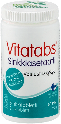 Vitatabs 醋酸锌-锌片 薄荷-清新薄荷味 60片