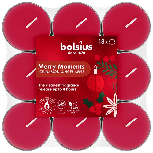 Bolsius True Glow – 加热蜡烛 – Merry Moments – 18个/包