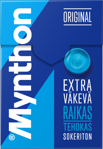 Mynthon 原味特强无糖润喉糖 85g｜Mynthon Original Extra Väkevä sokeriton kurkkupastilli 85g