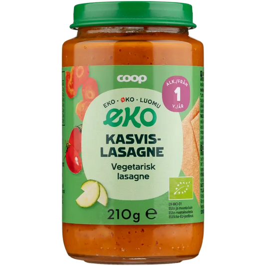 Coop Eko kasvislasagne luomu 210 g 1 v｜Coop 生态蔬菜烤宽面条有机 210 克 1 年