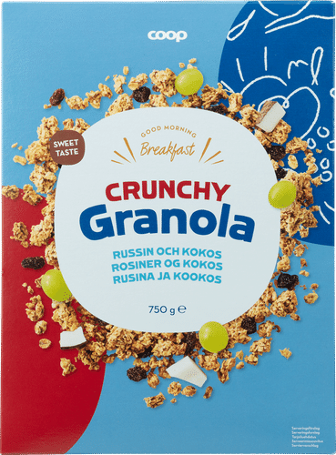 Coop crunchy granola rusina ja kookos 750 g｜Coop 葡萄干与椰子脆格兰诺拉 750g