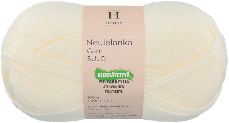 House 丙烯酸针织纱 Sulo 100克 米白 23403｜House neulelanka akryyli Sulo 100 g Off White 23403