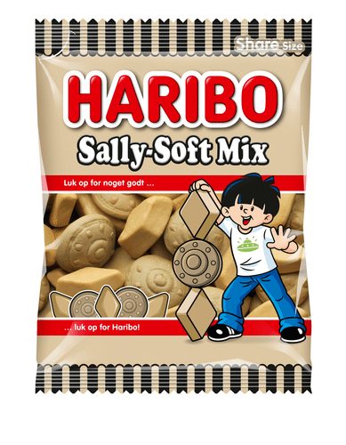 HARIBO Sally 甘草糖软糖混合袋装｜HARIBO Sally-Soft mix 100g Salmiakkivaahto Karkkipussi
