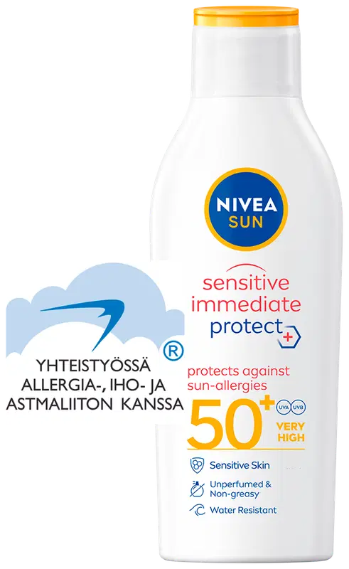 NIVEA SUN 200ml 敏感肌即时防护防晒乳 SPF50+｜NIVEA SUN 200ml Sensitive Immediate Protect Sun Lotion SK50+ -aurinkosuojavoide