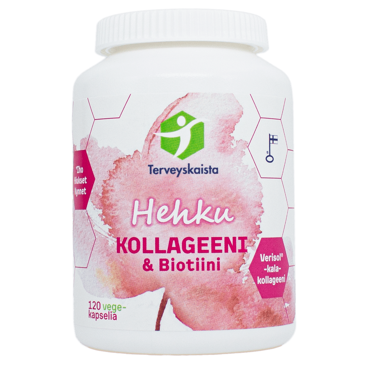 健康带 光辉 胶原蛋白 & 生物素 120 植物胶囊｜Terveyskaista Hehku Kollageeni & Biotiini 120 vegekaps.