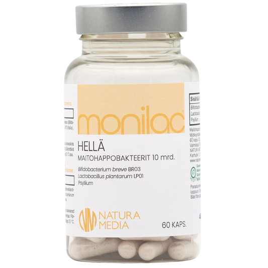 温和乳酸菌 60粒｜Monilac Hellä - Maitohappobakteeri 60 kaps.