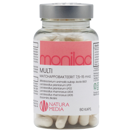 多元乳酸菌 80粒 新配方｜Monilac Multi - Maitohappobakteeri 80 kaps. - uudistunut