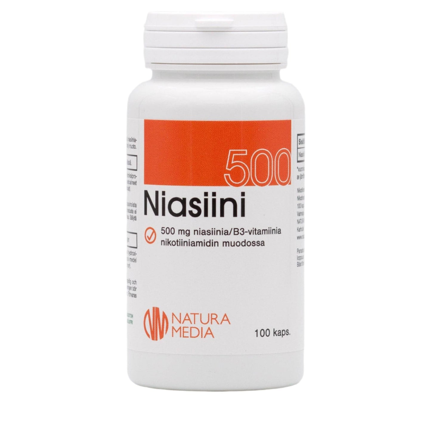 Natura media B3 500 mg Nikotiiniamidi 100 kaps.｜Natura Media B3 500毫克烟酰胺 100粒