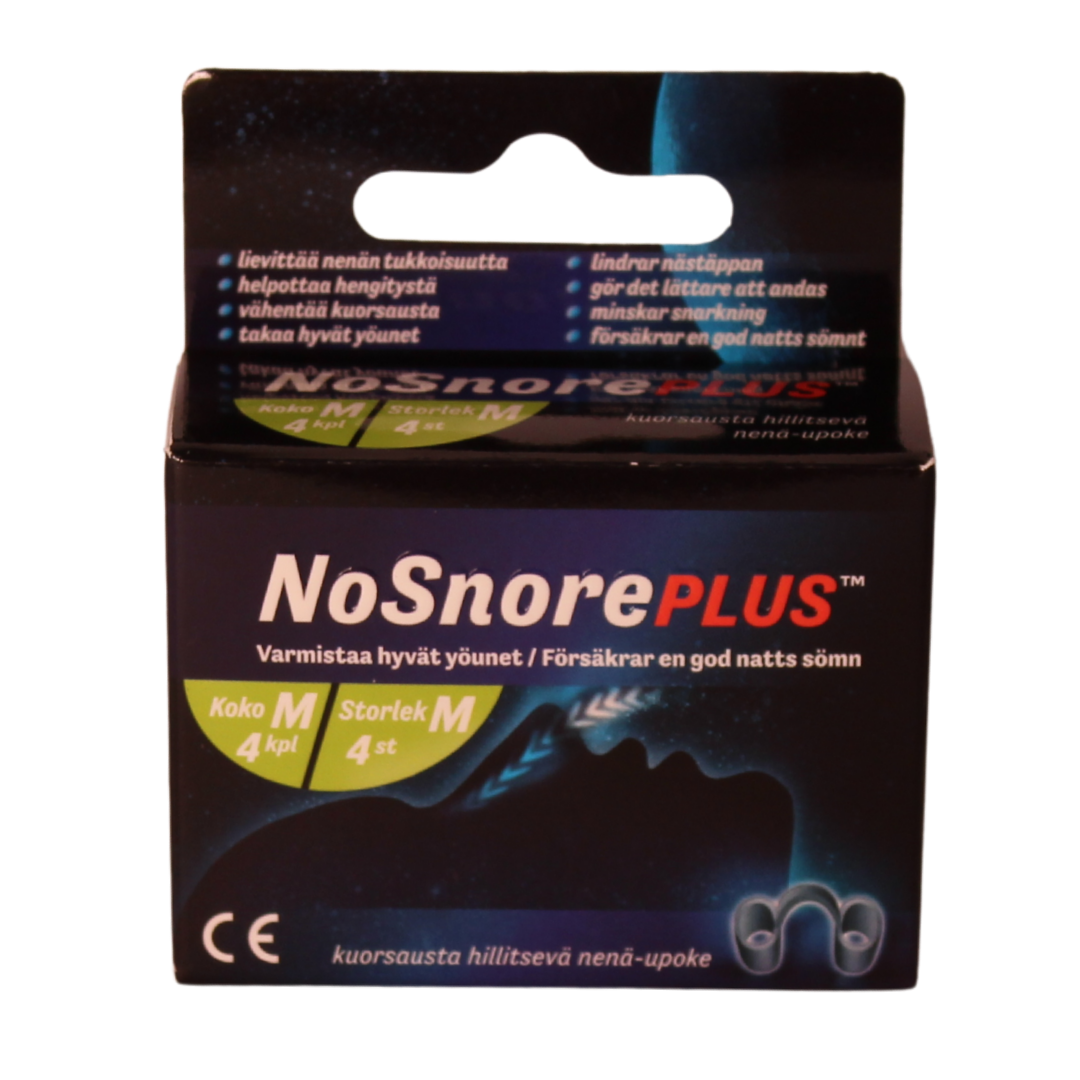 NoSnore PLUS M - 止鼾鼻塞 M号 x 4｜NoSnore PLUS M - Kuorsausta hillitsevä nenä-upoke Koko M x 4
