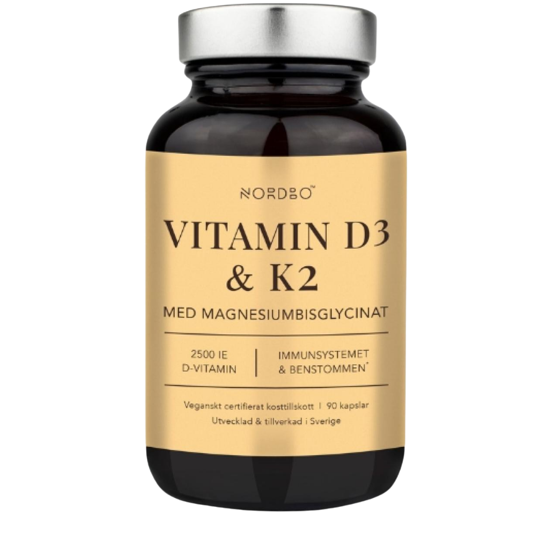 Nordbo Vitamin D3 & K2 90 kaps.｜Nordbo 维生素 D3 和 K2 90 粒胶囊。