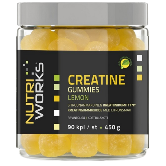 肌酸软糖柠檬味 90 kpl｜Nutri Works Creatine Gummies Lemon 90 kpl