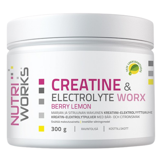 肌酸与电解质复合物-浆果柠檬味 300 g｜Nutri Works Creatine & Electrolyte Worx - Marja & Sitruuna 300 g