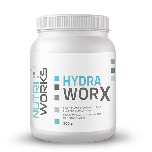 Nutri Works Hydra Worx - 碳水化合物-电解质粉 500克 - 无味｜Nutri Works Hydra Worx - Hiilihydraatti-elektrolyyttijauhe 500 g - Maustamaton