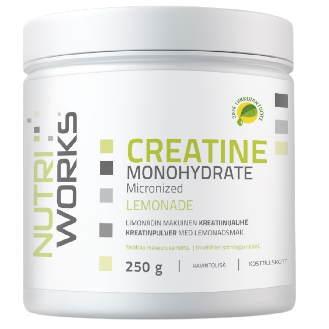 Nutri Works 一水肌酸粉 - 柠檬水 250 g｜Nutri Works Creatine Monohydrate - Kreatiinijauhe Lemonade 250 g