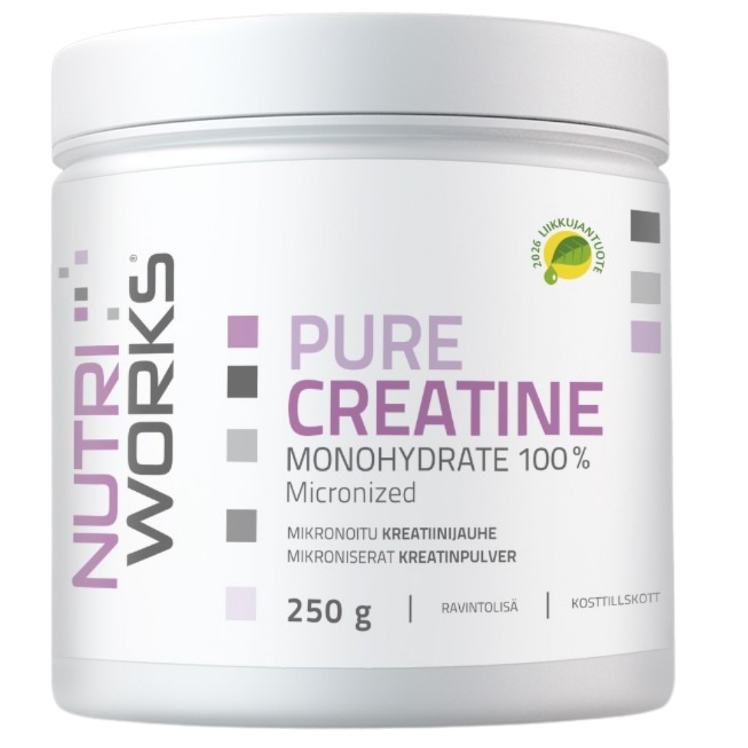 Nutri Works 纯肌酸一水合物 - 肌酸粉末 250 g｜Nutri Works Pure Creatine Monohydrate - Kreatiinijauhe 250 g