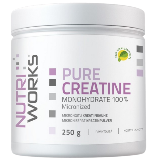 Nutri Works 纯肌酸一水合物 - 肌酸粉末 250 g｜Nutri Works Pure Creatine Monohydrate - Kreatiinijauhe 250 g