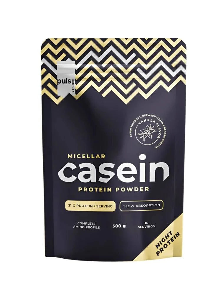Puls Nutrition 酪蛋白 香草 500 g｜Puls Nutrition Casein - Kaseiiniproteiini Vanilja 500 g