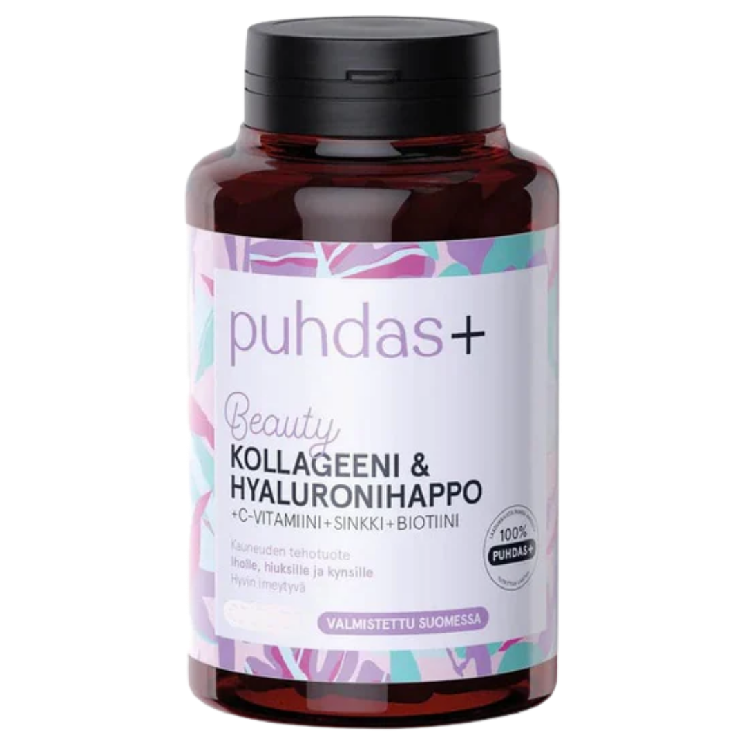 Puhdas+ Beauty 胶原蛋白与透明质酸 120+30粒｜Puhdas+ Beauty Kollageeni & Hyaluron 120+30 kaps.