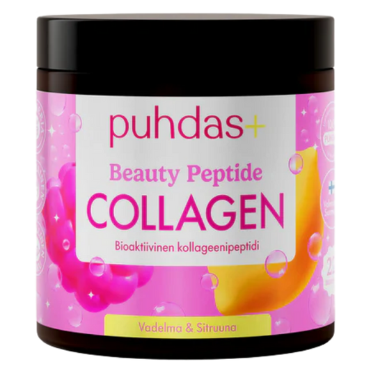 Puhdas+ Beauty肽胶原蛋白 覆盆子&柠檬 80 g｜Puhdas+ Beauty Peptide Collagen - Vadelma & Sitruuna 80 g