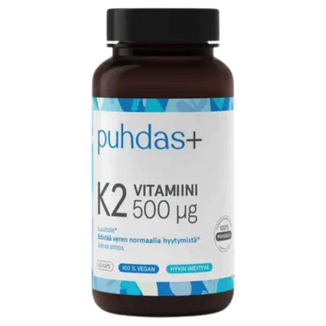 Puhdas+ 维生素K2 500微克 60粒 - 注意日期 01/2027