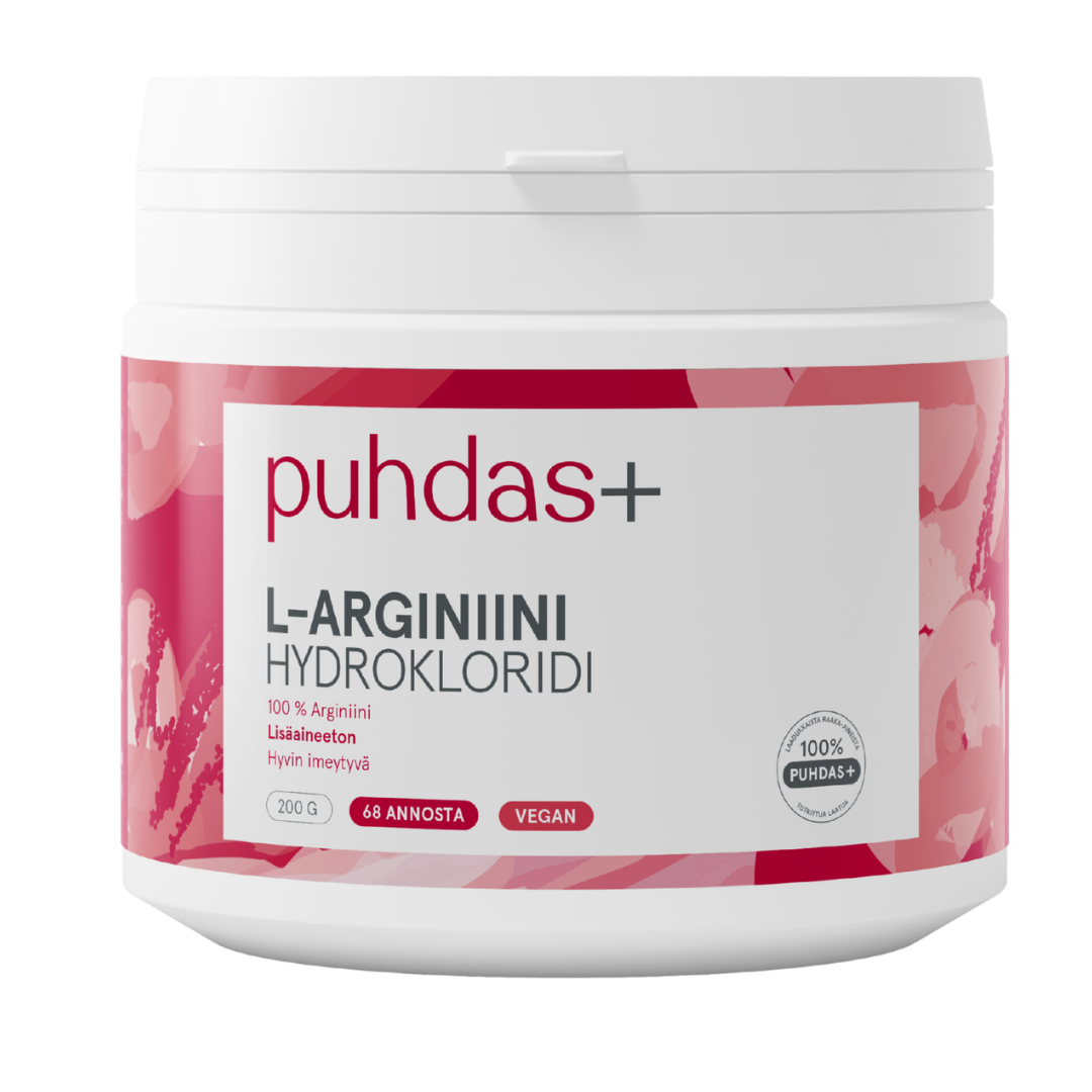 Puhdas+ L-精氨酸盐酸盐 200 g｜Puhdas+ L-arginiini - L-arginiinihydrokloridi 200 g