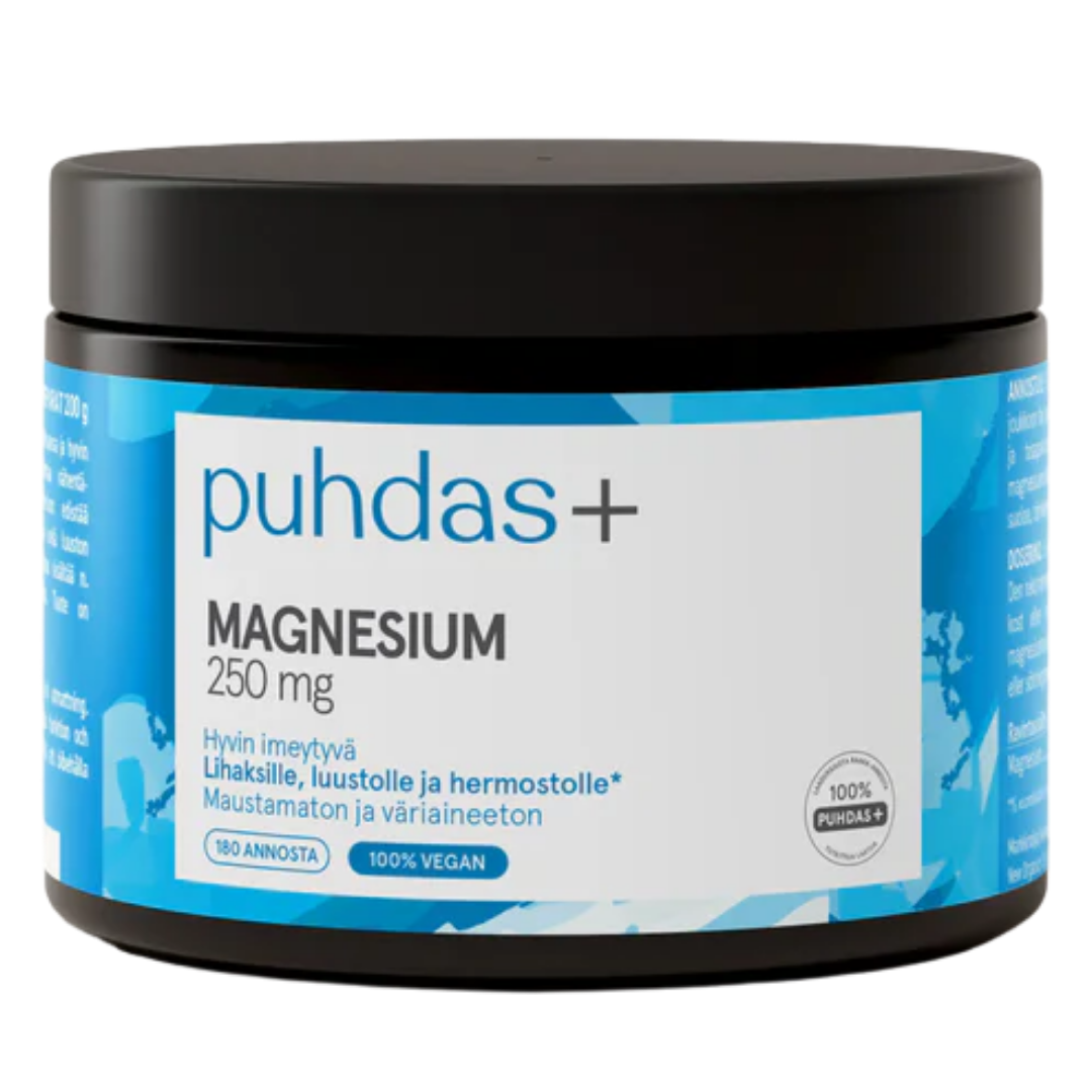 Puhdas+ 镁 250毫克 200 g｜Puhdas+ Magnesium 250 mg 200 g