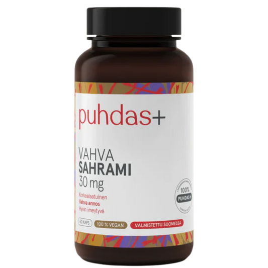 Puhdas+ 强效藏红花 30毫克 60粒胶囊｜Puhdas+ Vahva Sahrami 30 mg 60 kaps.