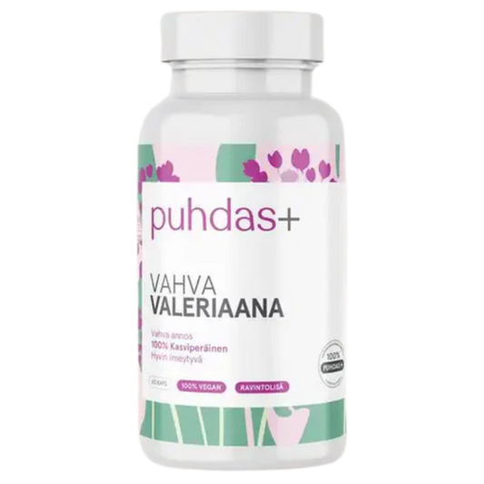 Puhdas+ 强效缬草 60粒胶囊｜Puhdas+ Vahva Valeriaana 60 kaps.