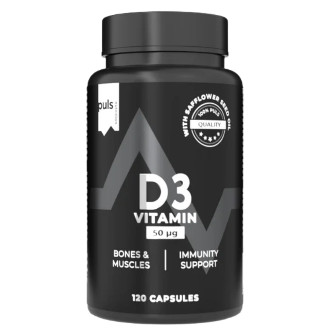 Puls Nutrition 维生素D3 50微克 120粒｜Puls Nutrition D3-vitamiini 50 µg 120 kaps.