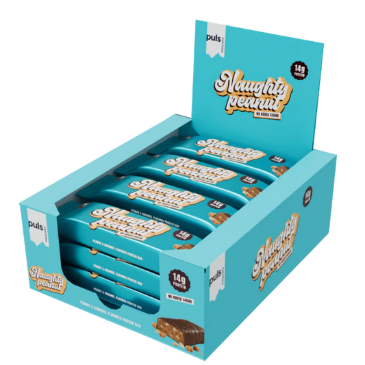 Puls Nutrition Naughty Peanut 蛋白棒 12 x 45克 批发装