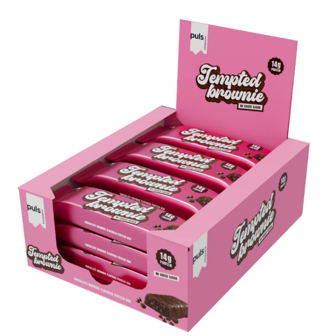 Puls Nutrition Tempted 布朗尼蛋白棒 12 x 45克 批发装｜Puls Nutrition Tempted Brownie - Proteiinipatukka 12 x 45 g TUKKUPAKKAUS