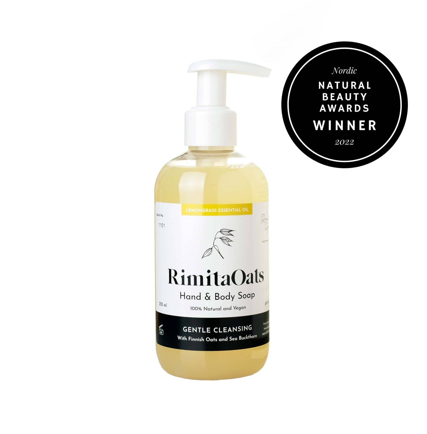 RimitaOats手部及身体皂 250 ml｜RimitaOats Hand & Body Soap - Käsi- ja vartalosaippua 250 ml