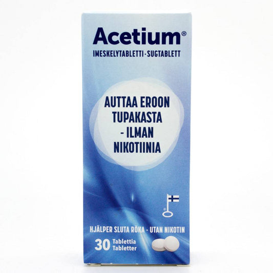 Acetium 含片 - 戒烟辅助30片｜Acetium Imeskelytabletti - Irti tupakasta 30 tabl.