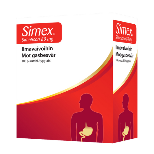 Simex 80毫克西甲硅油 100片咀嚼片｜Simex 80 mg simeticon 100 purutabl.