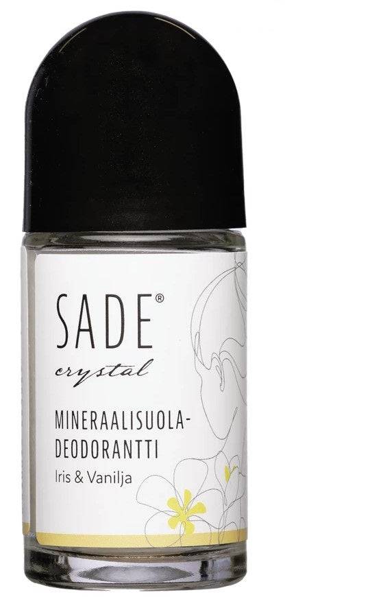Sade水晶滚珠矿物盐止汗露50毫升-鸢尾&香草｜Sade Crystall Roll-On Mineraalisuola Deodorantti 50 ml - Iris & Vanilja