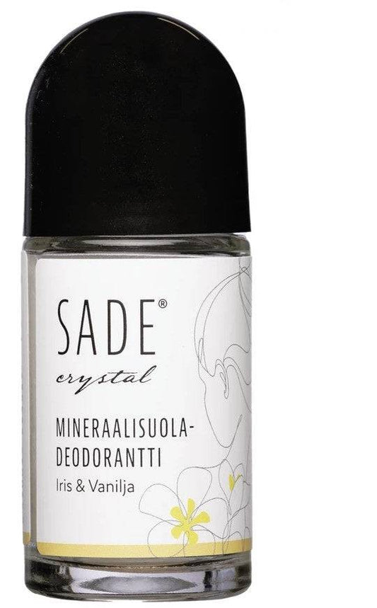 Sade水晶滚珠矿物盐止汗露50毫升-鸢尾&香草｜Sade Crystall Roll-On Mineraalisuola Deodorantti 50 ml - Iris & Vanilja