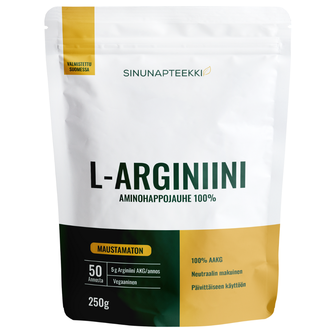 Sinunapteekin L-精氨酸 250 g｜Sinunapteekin L-Arginiini 250 g