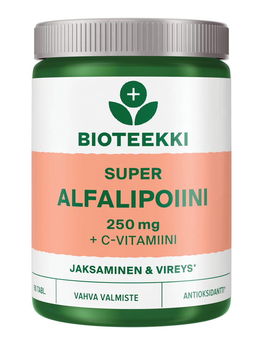 Bioteekki Super Alfalipoiini + C-vitamiini 90 tabl.｜Bioteekki 超级阿尔法脂肪 + 维生素 C 90 片。