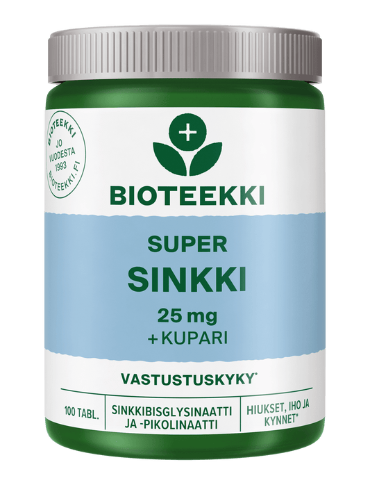 Bioteekki超级锌+铜 100片｜Bioteekki Super Sinkki + kupari 100 tabl.