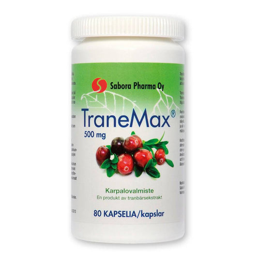 TraneMax 蔓越莓制剂 500毫克 80粒｜TraneMax karpalovalmiste 500 mg 80 kaps.